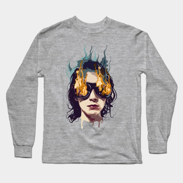 The Girl on Fire Long Sleeve T-Shirt by fakeface